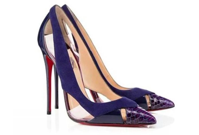 high heel pumps shoes color purple size 10 for women