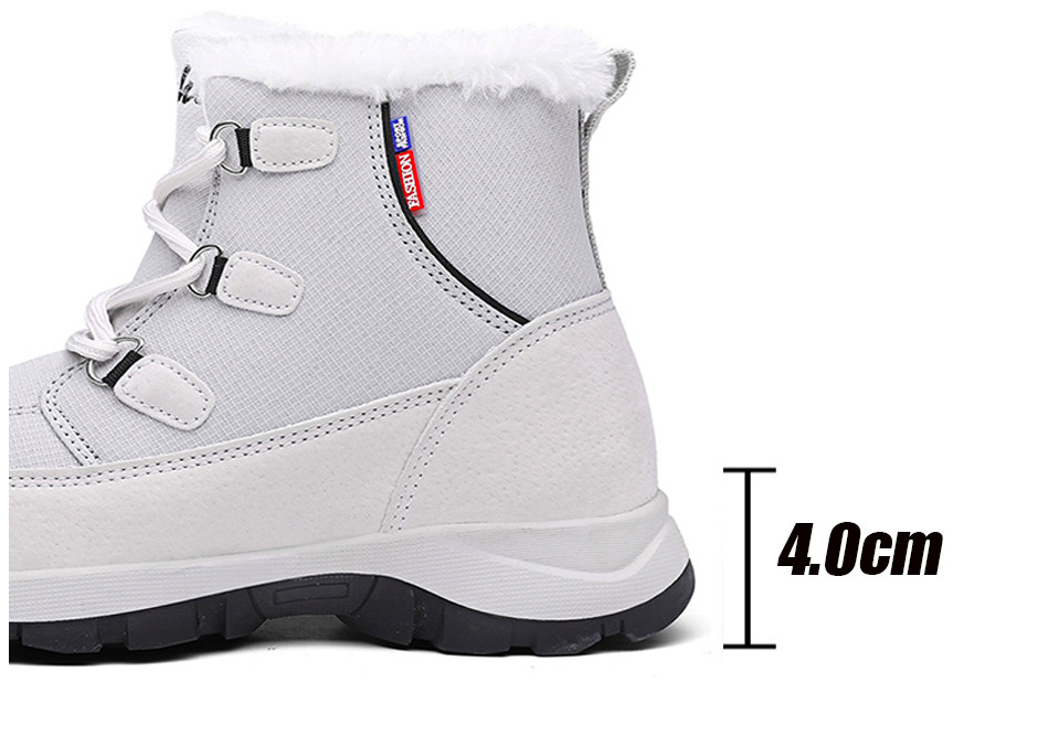 Lace Up Snow Boots Color Beige Size 8.5 for Women
