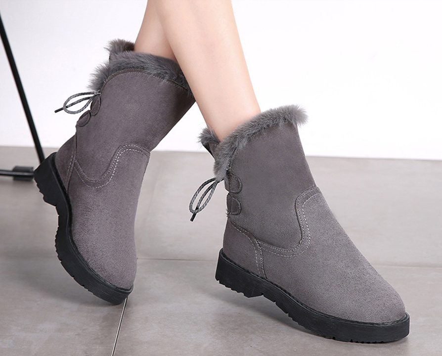 Snow Booties Color Gray Size 5 for Women
