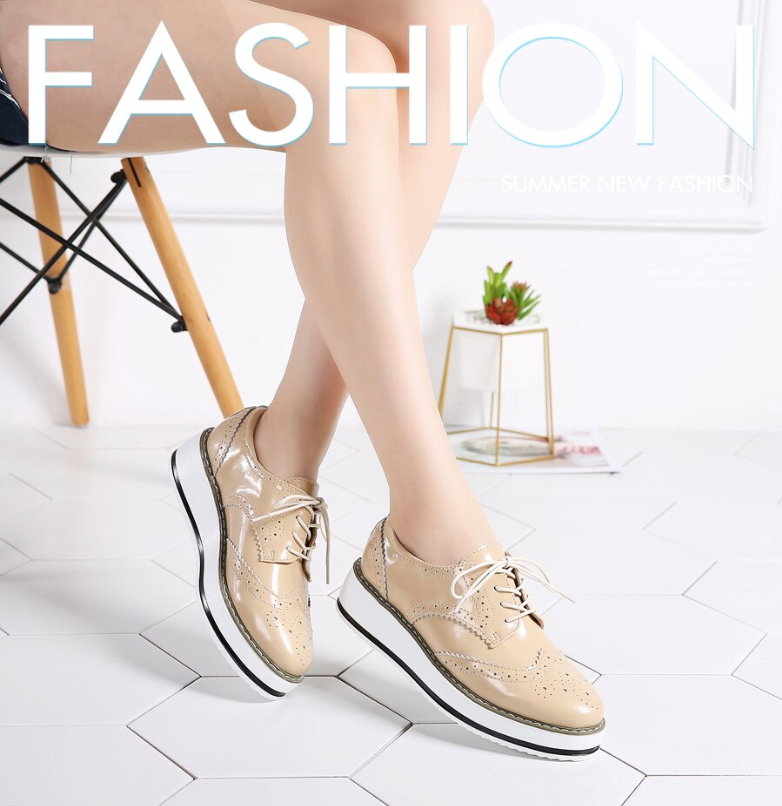 Oxford Shoes Color Beige Size 6 for Women