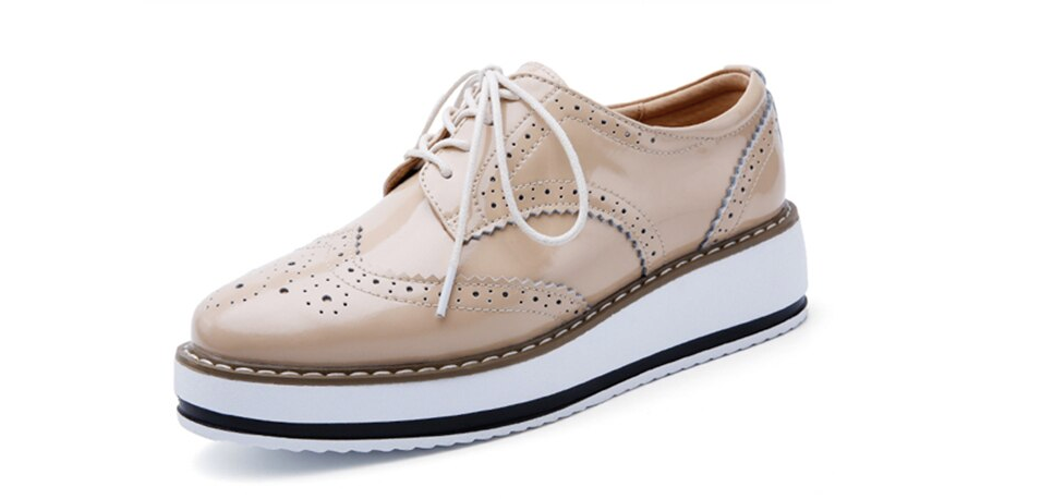 Casual Oxford Shoes Color Beige Size 8 for Women