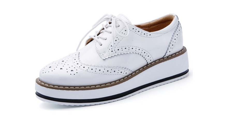 Casual Oxford Shoes Color White Size 5 for Women