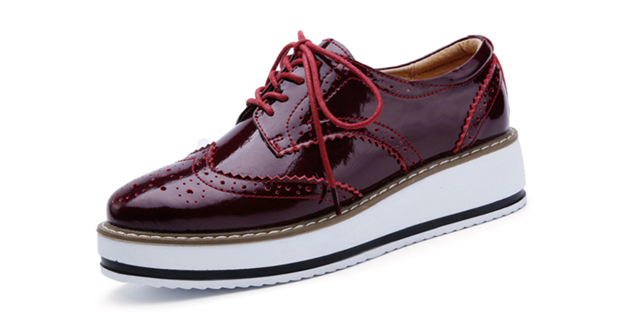 Casual Oxford Shoes Color Wine Size 6 for Women