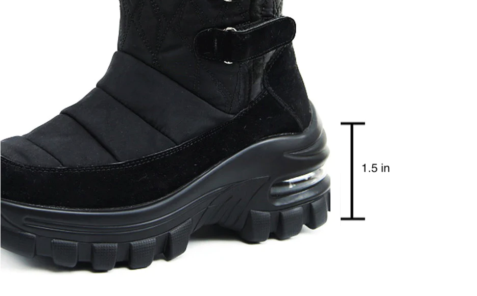 Platform Snow Boots Color Black Size 5 for Women