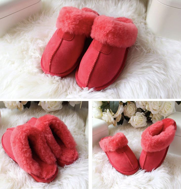 Winter Slippers Color Red Size 6 for Women