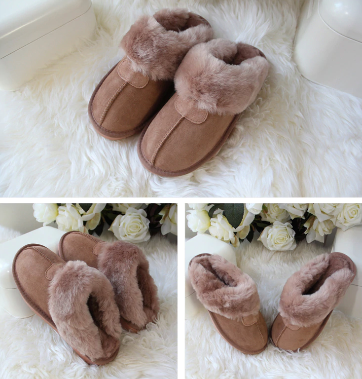 Wool Slippers Color Rose Size 8 for Women