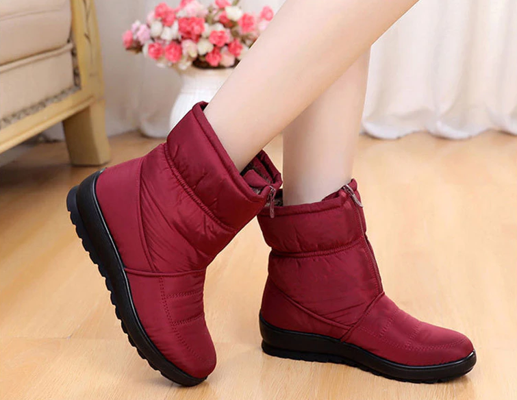 waterproof boots color red size 5 for women