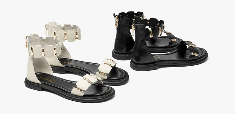 ankle sandals color black size 6.5 for women