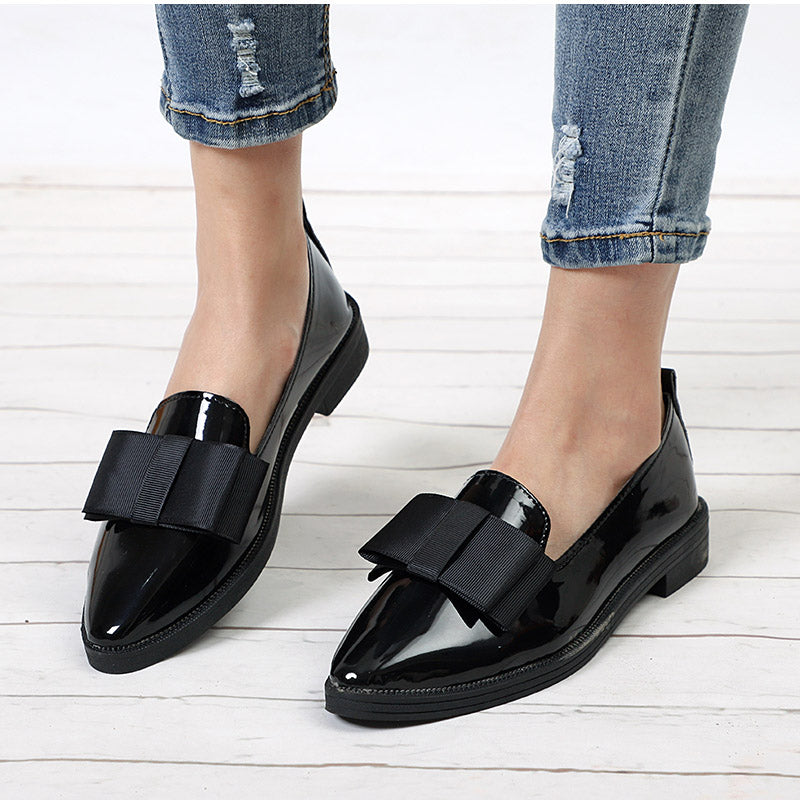 Pointed Toe Loafer Shoes Color Black Size 8.5 for Women