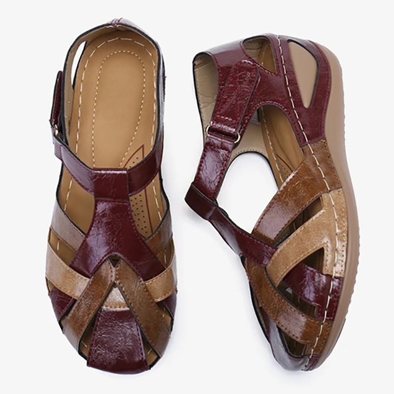 close toe sandal color brown size 5 for women