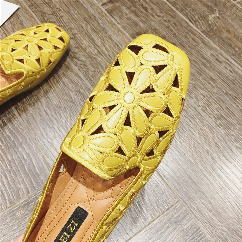 flat loafer shoes color yellow size 9 for women