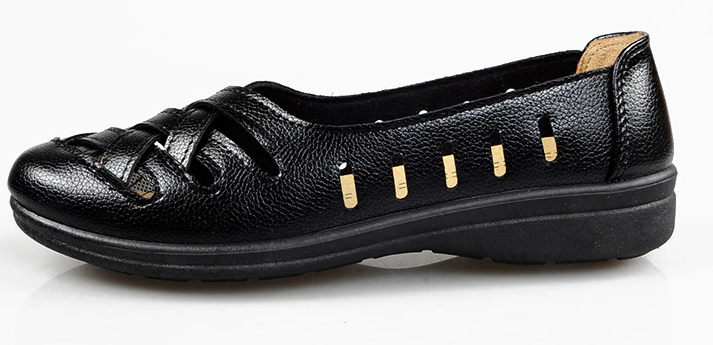breathable loafer shoes color black size 6 for women