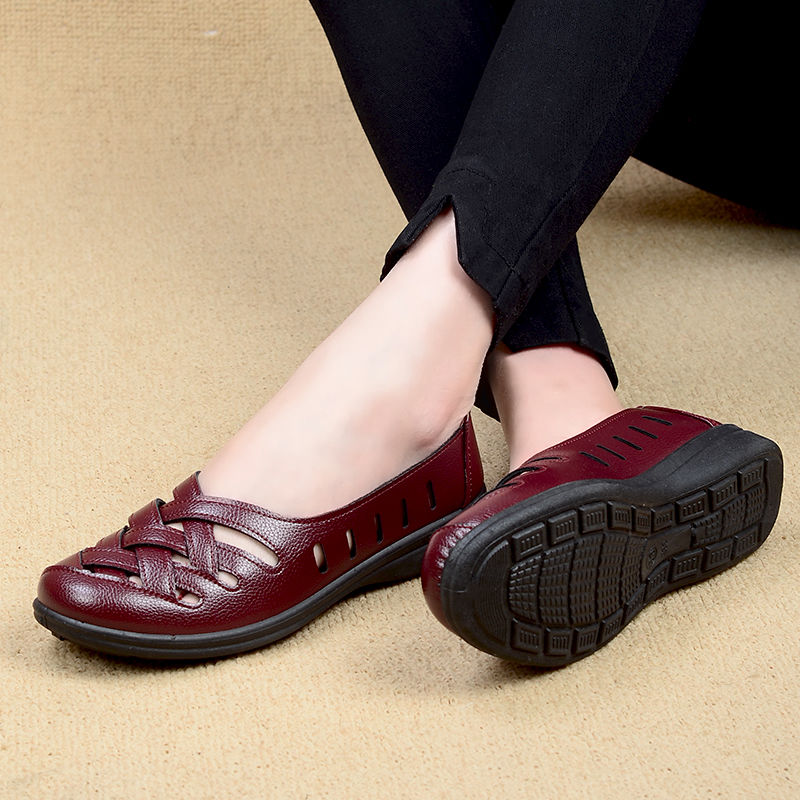 anti slip loafer shoes color red size 8.5 for women