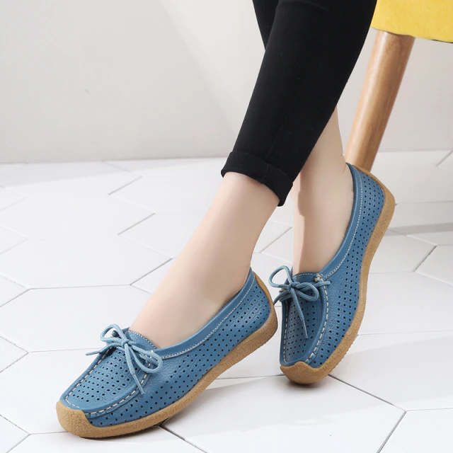 slip on flats shoes color blue size 5 for women
