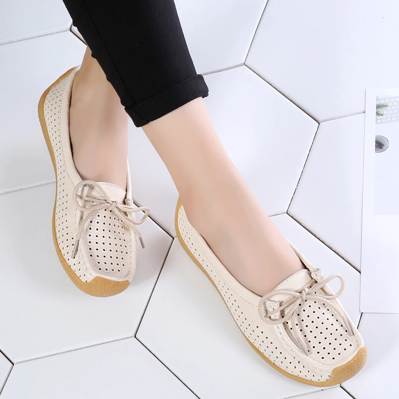 hollow flats color white size 6 for women