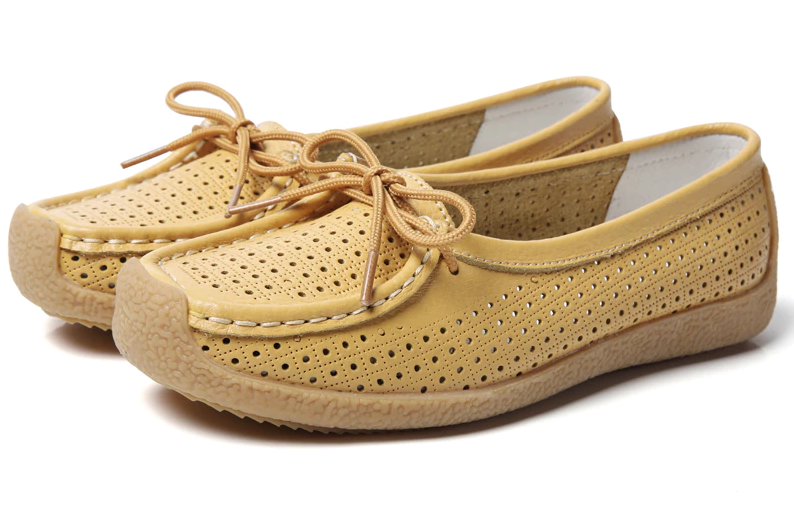 breathable flats color yellow size 5 for women