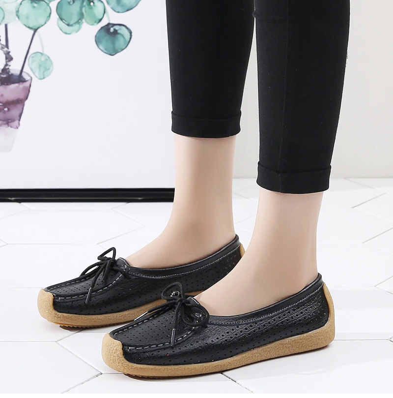 flats shoes color black size 6 for women