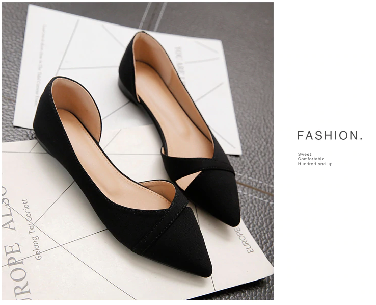 dress flats shoes color black size 7 for women
