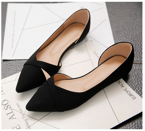 summer flats shoes color black size 5.5 for women