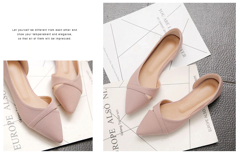 office flats shoes color pink size 8 for women