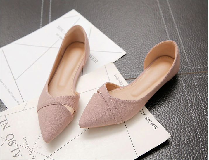 slip on flats shoes color pink size 5.5 for women