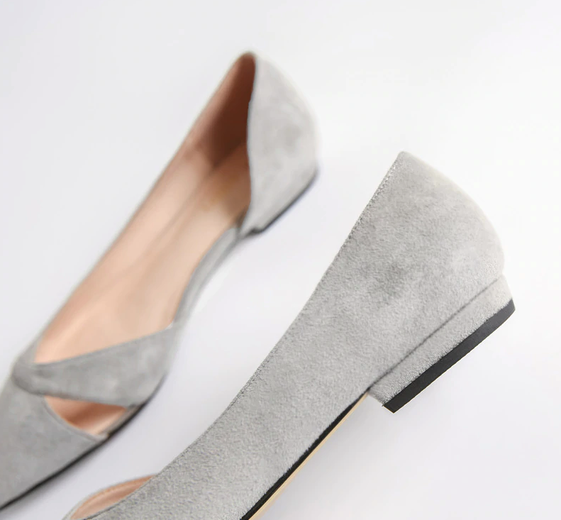 flats shoes color gray size 9 for women