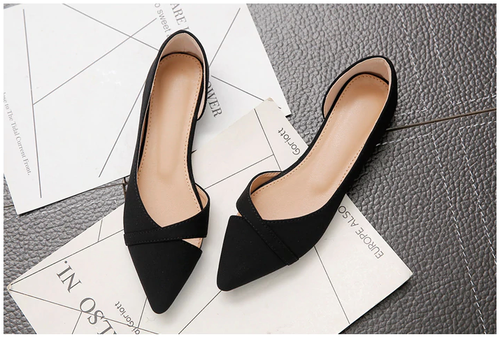 casual flats shoes color black size 6 for women