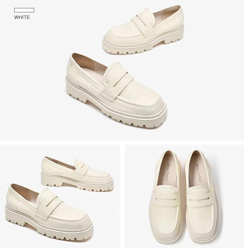 Platform Loafer Color White Size 5 for Women