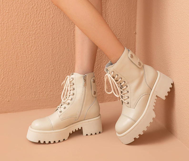 Casual Boots Color Beige Size 6.5 for Women