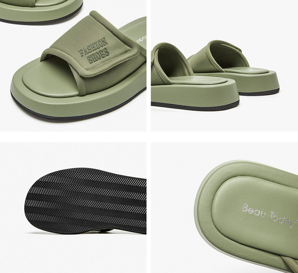 platform slipper color green size 7 for women