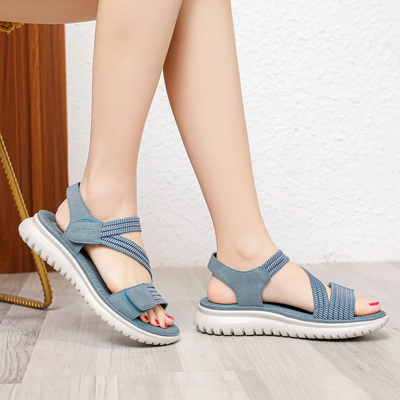 platform sandals color blue size 8 for women