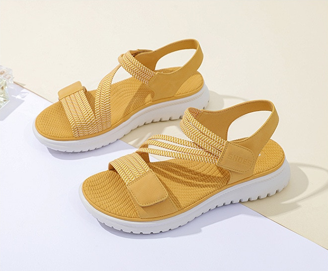 summer sandals color yellow size 5 for women