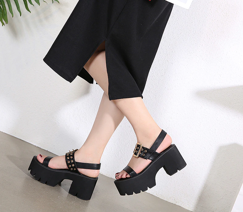 High Heel Sandal Color Black Size 8 for Women