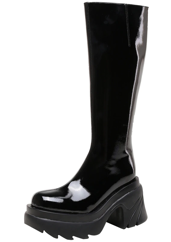 Leather Boots Color Black Size 6 for Women