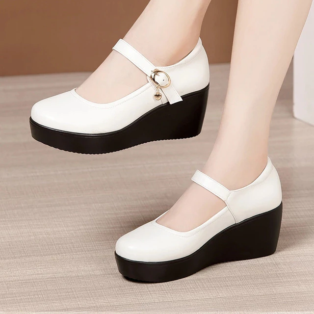 soft platform shoes color white size 9.5 for women