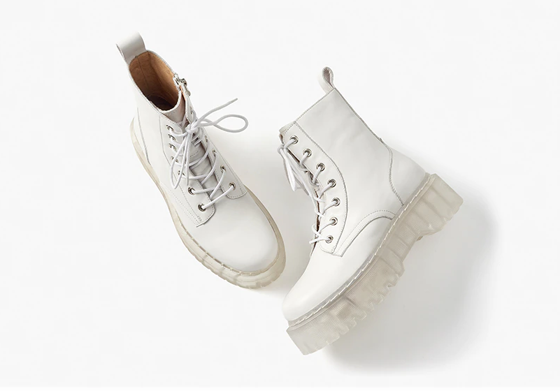 Platform Boots Color White Size 5.5 for Women