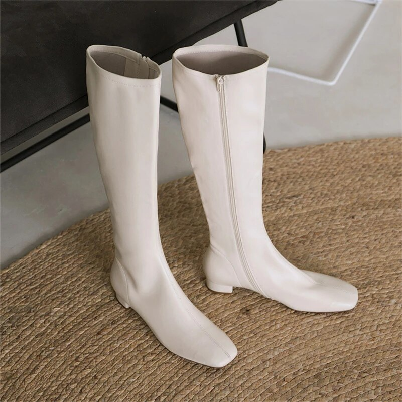 Long Dress Boots Color Beige Size 7 for Women