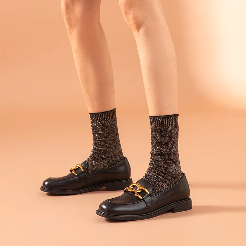 slip on loafer shoes color black size 8 for women
