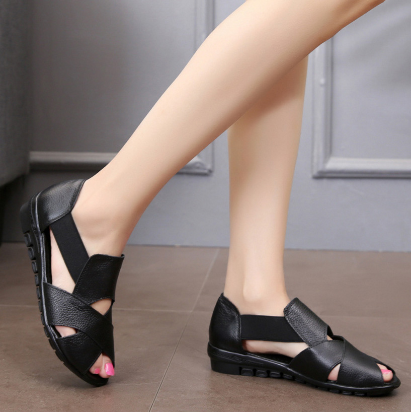 summer sandals color black size 9 for women