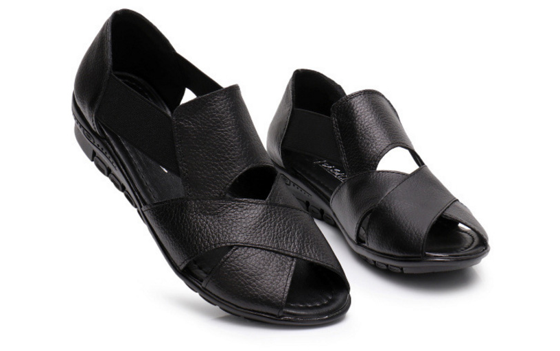 open sandals color black size 7 for women