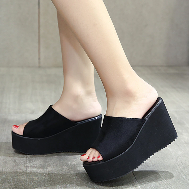 Open Toe Summer Sandal Color Black Size 7 for Women