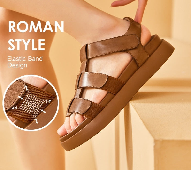 high quality sandals color brown size 8 for women