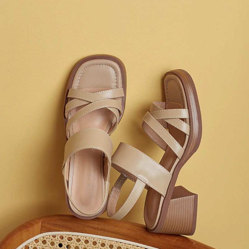 high quality sandal color apricot size 7 for women