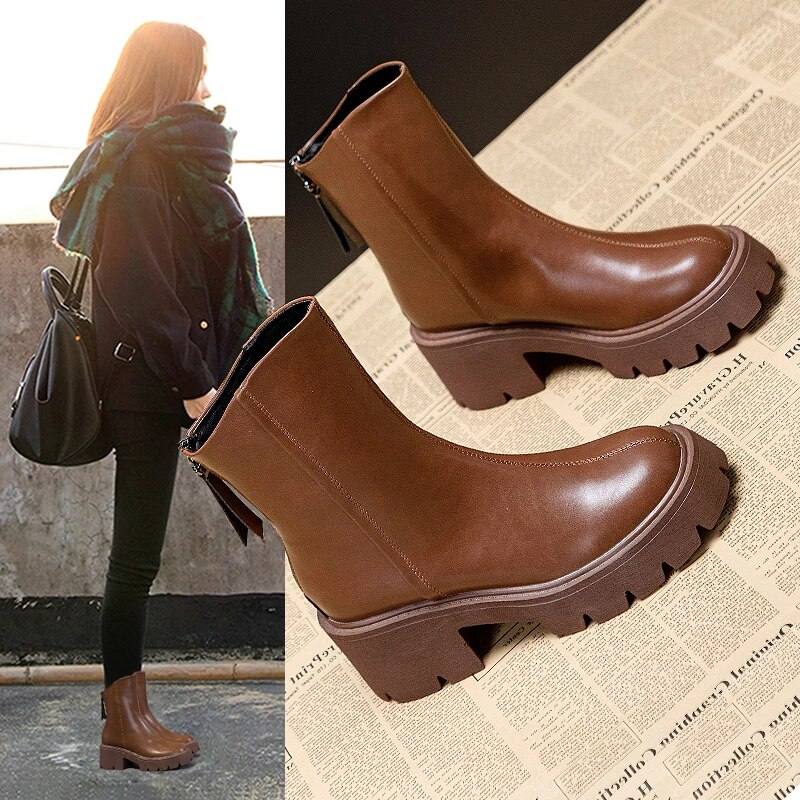 autumn boots color brown size 6.5 for women