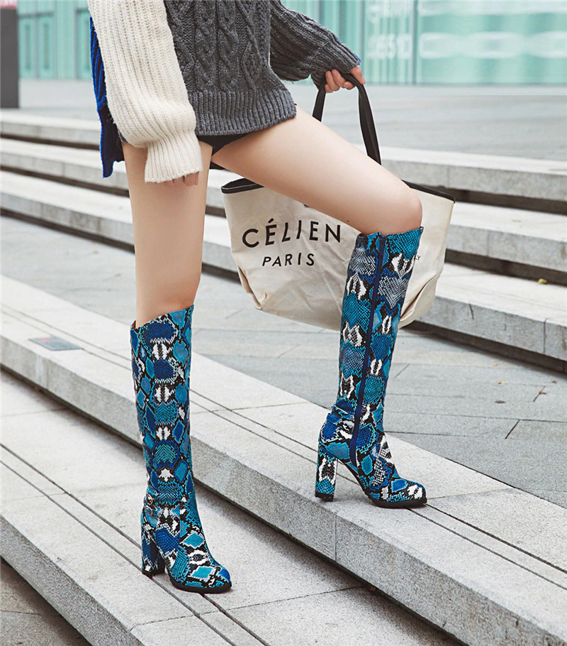 Autumn Boots Color Blue Size 6 for Women