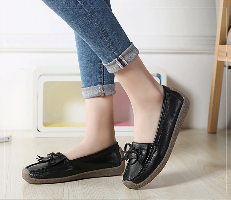 casual loafer shoes color black size 8 for women