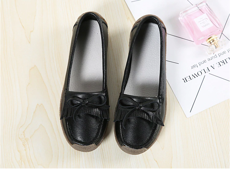 walking loafer shoes color black size 7 for women