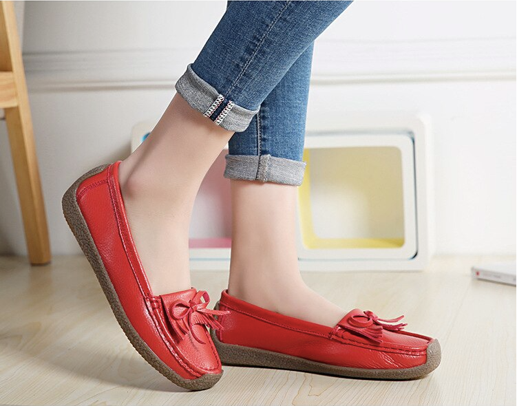 autumn loafer shoes color red size 5.5 for women