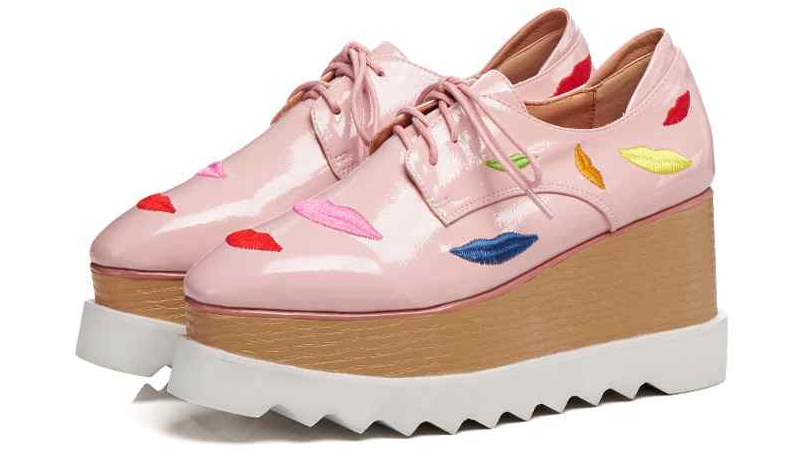 autumn platform shoes color pink size 5.5 for women