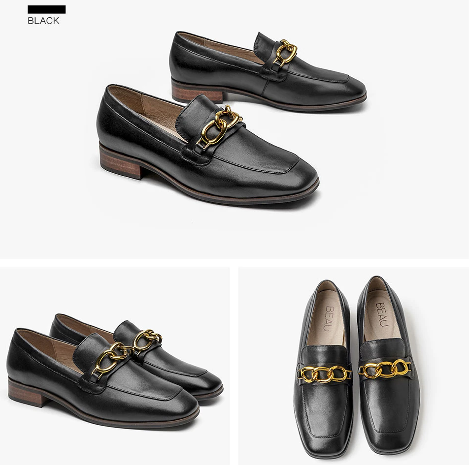slip on loafer shoes color black size 5.5 for women